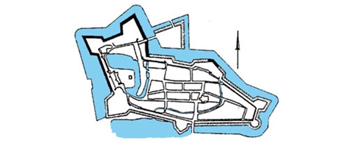 Kort over Prinscarlsbastion 1668